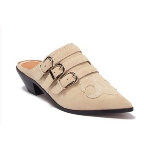 NWOT Joie Cabery Western Block Heel Slip-On Mule Loafer Slides size 8.5 - Picture 15 of 15